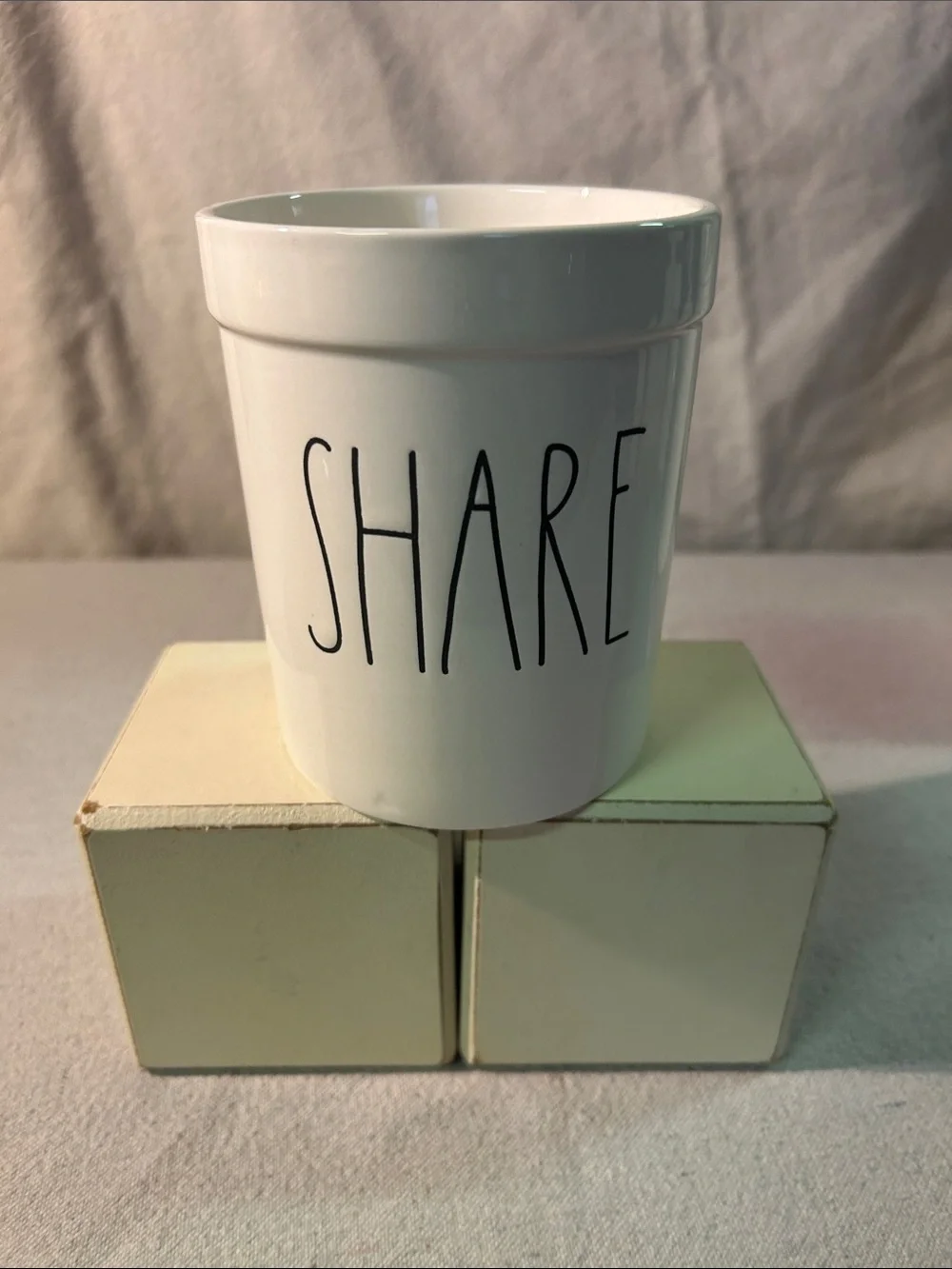 Rae Dunn White Ceramic 'SHARE' Crock